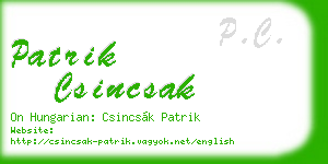 patrik csincsak business card